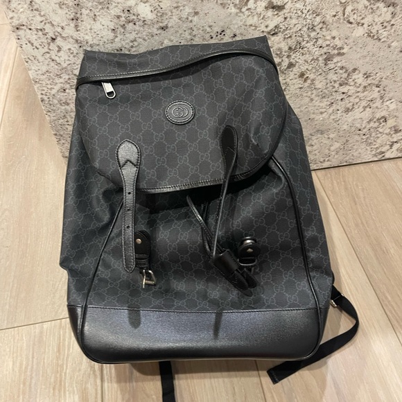 Men’s Gucci GG Backpack Black Medium Interlocking G - Picture 1 of 7